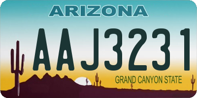 AZ license plate AAJ3231