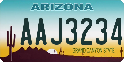 AZ license plate AAJ3234