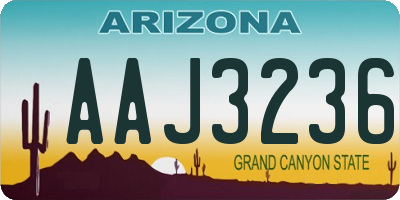 AZ license plate AAJ3236