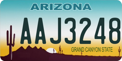 AZ license plate AAJ3248