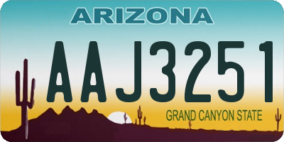 AZ license plate AAJ3251