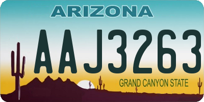 AZ license plate AAJ3263