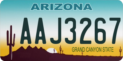 AZ license plate AAJ3267