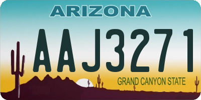AZ license plate AAJ3271