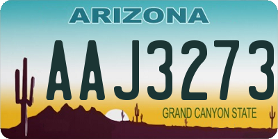 AZ license plate AAJ3273