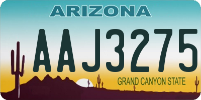 AZ license plate AAJ3275