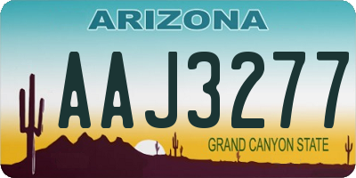 AZ license plate AAJ3277