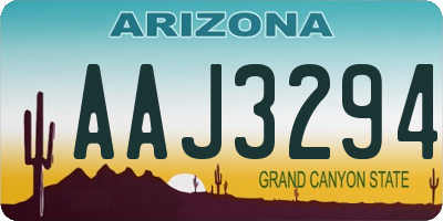 AZ license plate AAJ3294