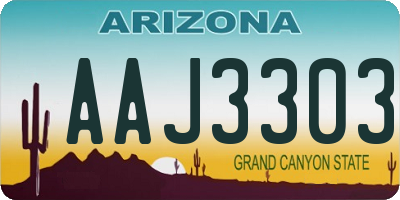 AZ license plate AAJ3303