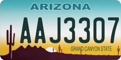 AZ license plate AAJ3307