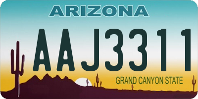 AZ license plate AAJ3311