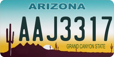 AZ license plate AAJ3317