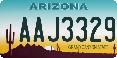 AZ license plate AAJ3329