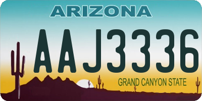 AZ license plate AAJ3336