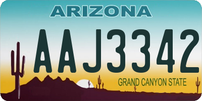 AZ license plate AAJ3342