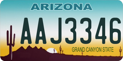 AZ license plate AAJ3346