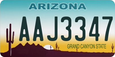 AZ license plate AAJ3347