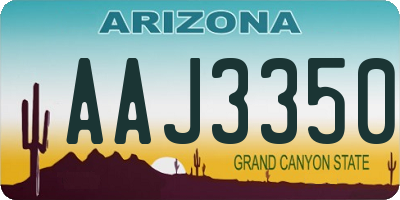 AZ license plate AAJ3350
