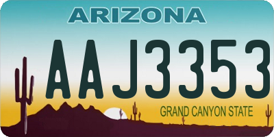 AZ license plate AAJ3353