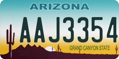 AZ license plate AAJ3354