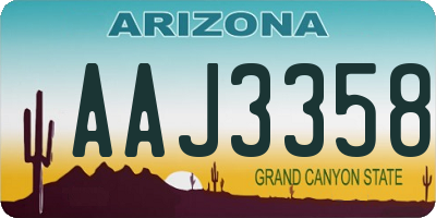 AZ license plate AAJ3358