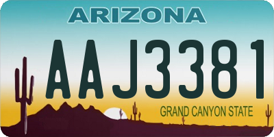 AZ license plate AAJ3381