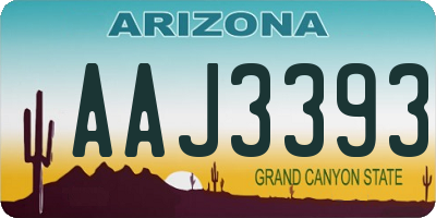 AZ license plate AAJ3393