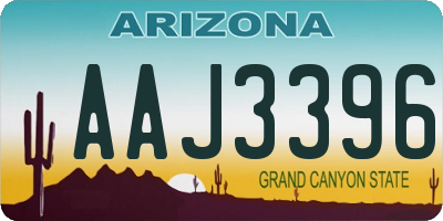 AZ license plate AAJ3396