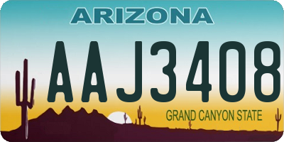 AZ license plate AAJ3408