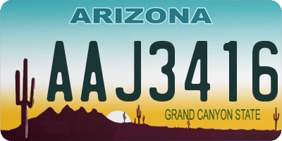AZ license plate AAJ3416