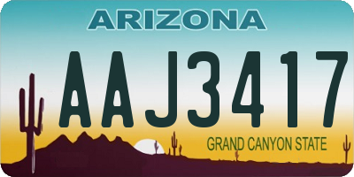 AZ license plate AAJ3417
