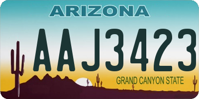 AZ license plate AAJ3423