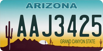 AZ license plate AAJ3425