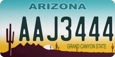 AZ license plate AAJ3444