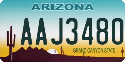 AZ license plate AAJ3480