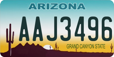 AZ license plate AAJ3496
