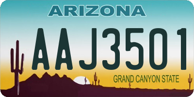 AZ license plate AAJ3501