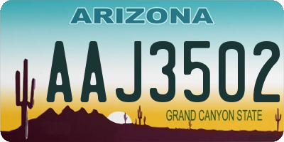AZ license plate AAJ3502