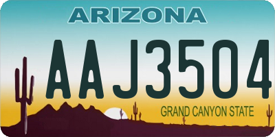 AZ license plate AAJ3504