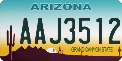 AZ license plate AAJ3512