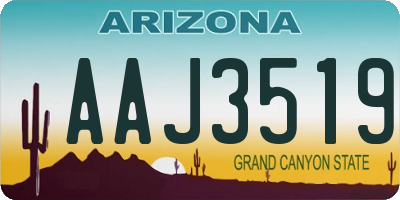 AZ license plate AAJ3519