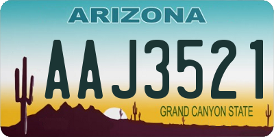 AZ license plate AAJ3521