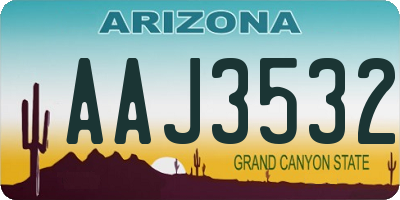AZ license plate AAJ3532
