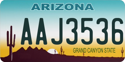 AZ license plate AAJ3536