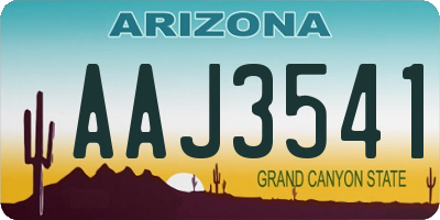 AZ license plate AAJ3541