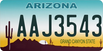 AZ license plate AAJ3543