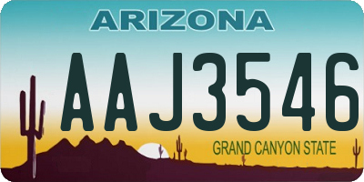 AZ license plate AAJ3546