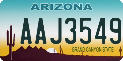 AZ license plate AAJ3549