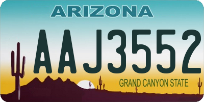 AZ license plate AAJ3552