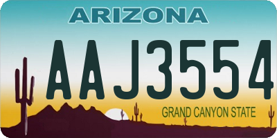 AZ license plate AAJ3554